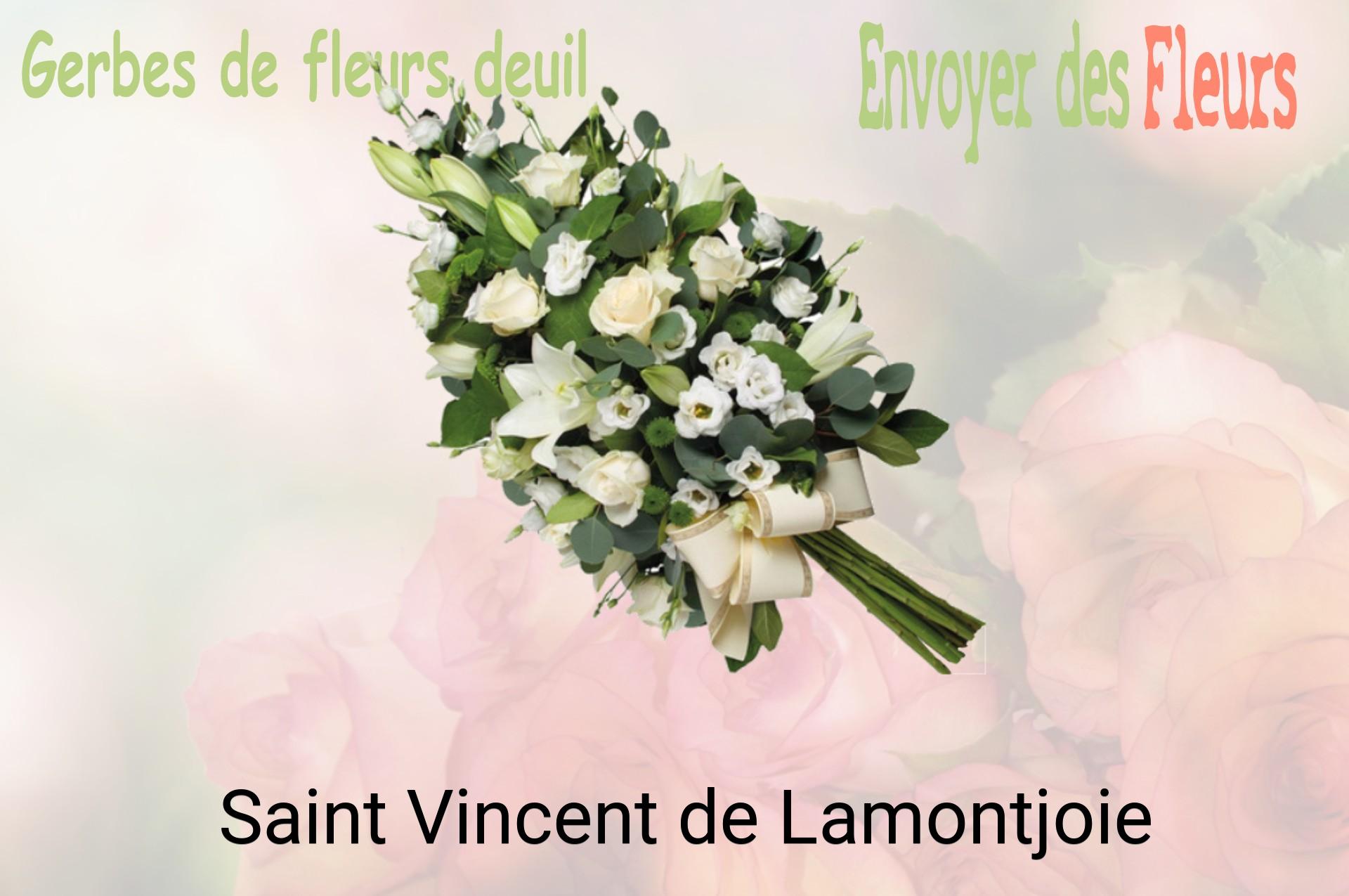 Gerbe de fleurs de deuil livrée à Saint-Vincent-de-Lamontjoie